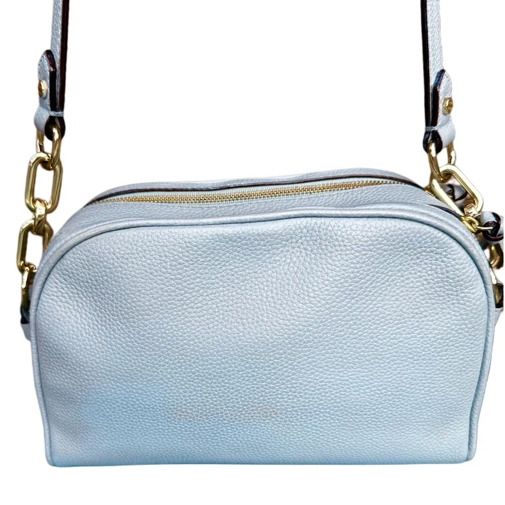 KATE SPADE Mulberry Street Darian Light Blue Pebbled Leather Zip Crossbody Chain - Picture 2 of 16